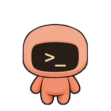 Buddy Bot, a small round robot with a dark screen face showing a terminal prompt